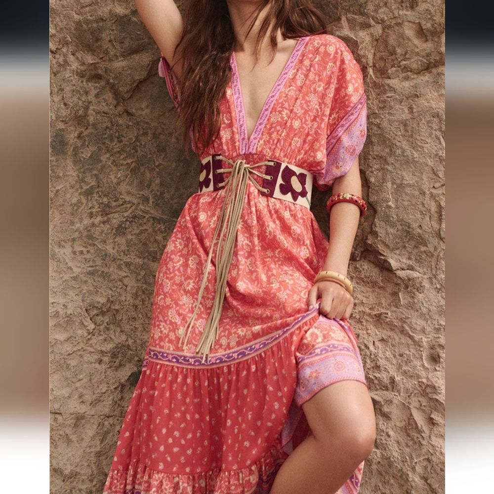 🍒NWT🍒 SPELL SUNSHINE BANDIT GOWN L - Picture 3 of 10